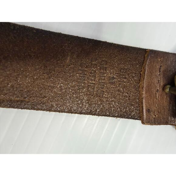 Vintage Western Leather Belt Silver Concho Buckle Boho Cowgirl